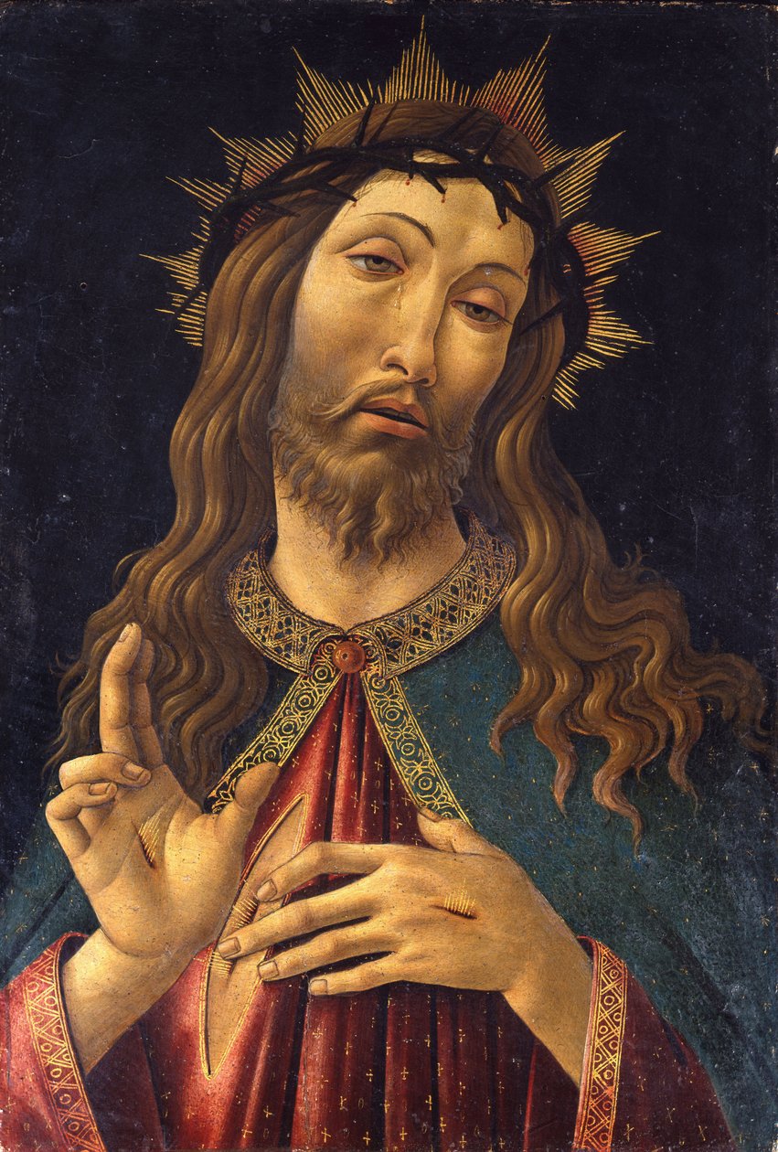 Jesus Christ the Redeemer "" Maleri av Alessandro di Mariano dei Filipepi kalt Sandro Botticelli (1445-1510) 1500 Bergamo. Galleria dell