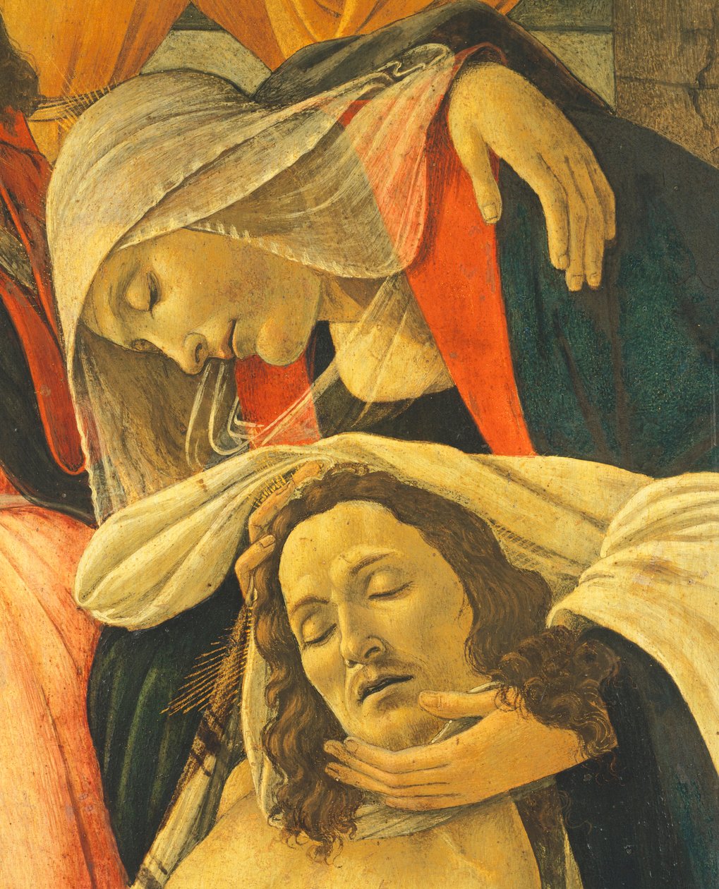 Klagesang over den døde Kristus, ca. 1490-1500 (tempera på panel) (detalj) av Sandro Botticelli