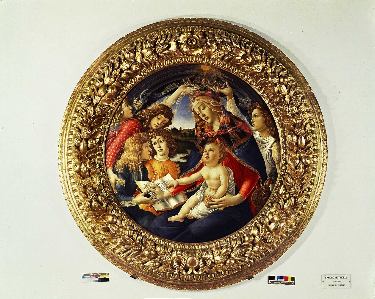 Madonna of the Magnificat og fem engler (tondo) - 1481-1483 av Sandro Botticelli