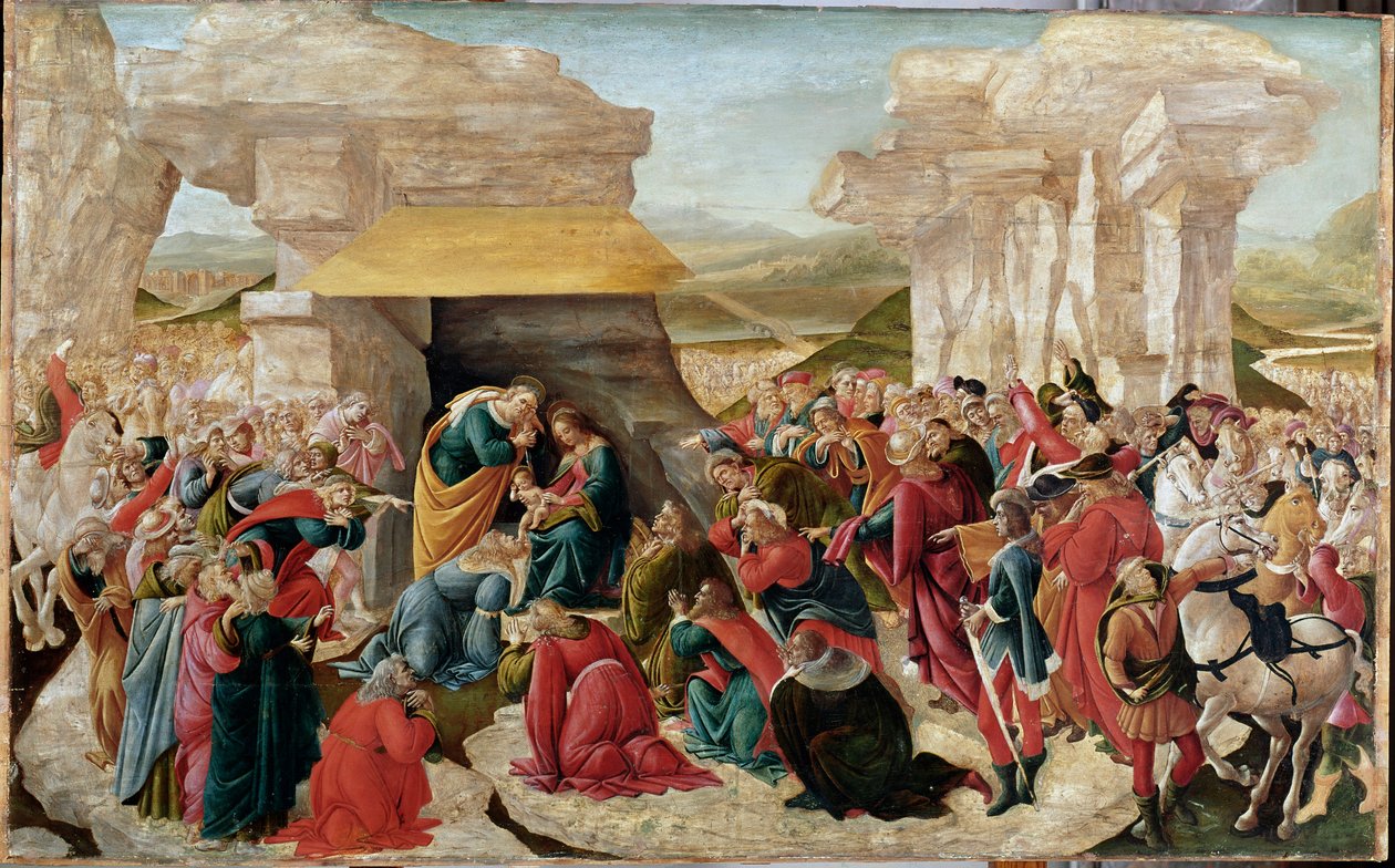 The Adoration of the Magi (uferdig maleri, ca. 1500) av Sandro Botticelli