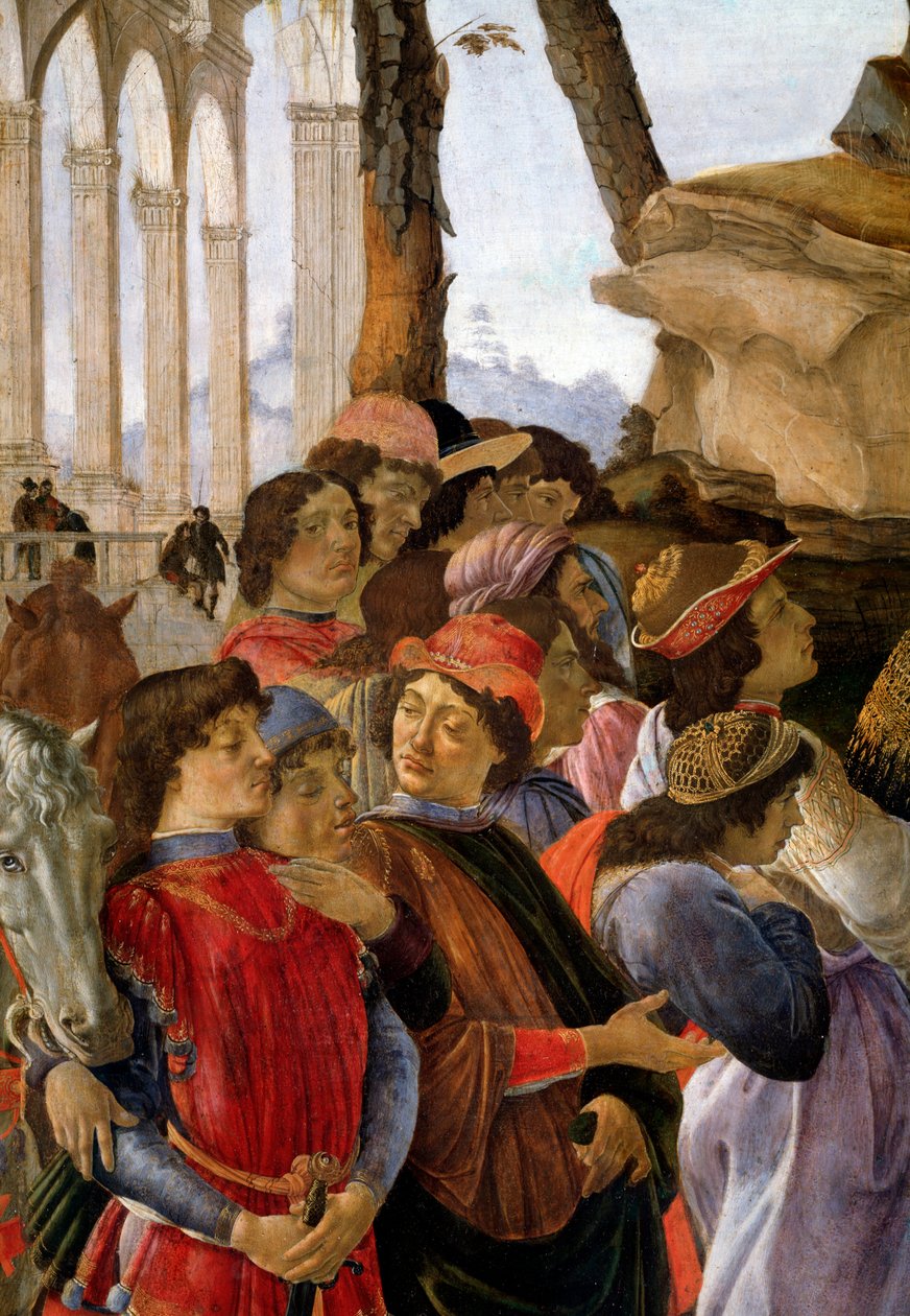Tilbedelsen av magiene, detalj av Sandro Botticelli