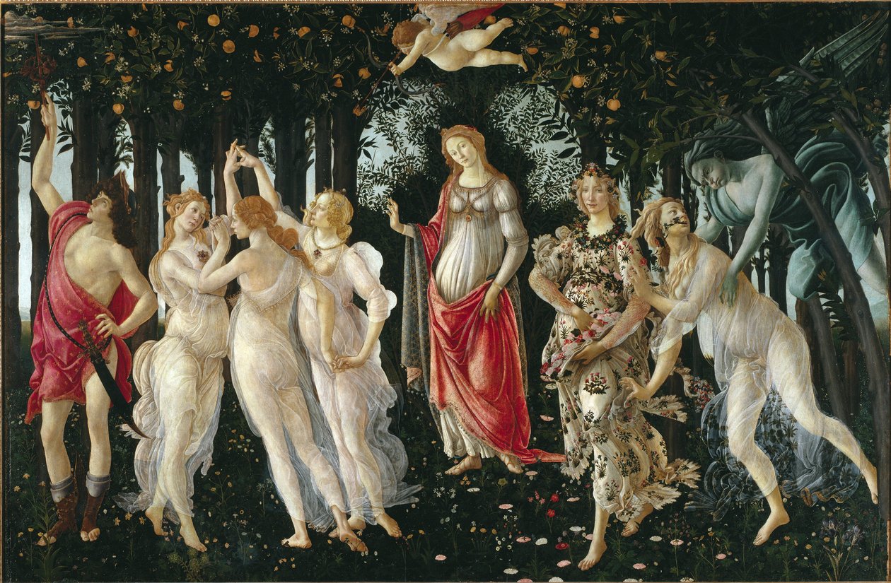 Våren (Detalj) - tempera onwood av Sandro Botticelli