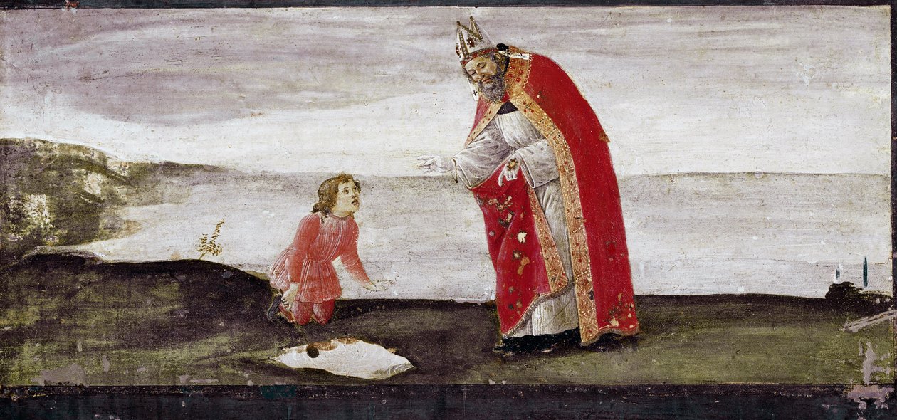 Visjon av St Augustine, detalj av St Barnaba altertavle (tempera på tre av Sandro Botticelli