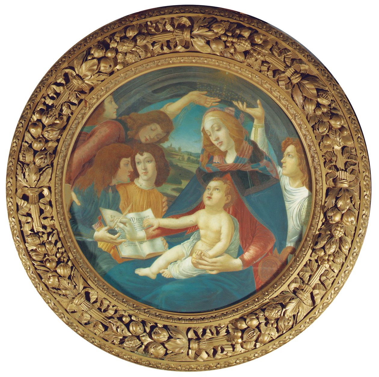 Madonnaen fra Magnificat av Sandro (after) Botticelli