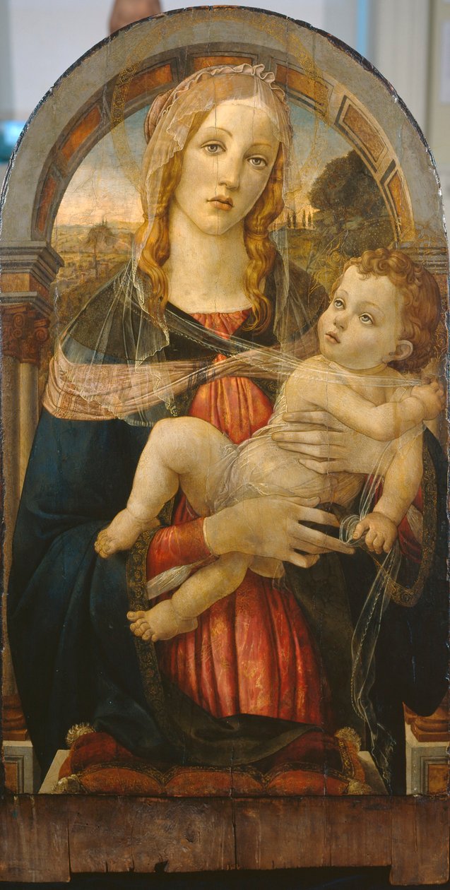 Jomfruen og barnet av Sandro (after) Botticelli