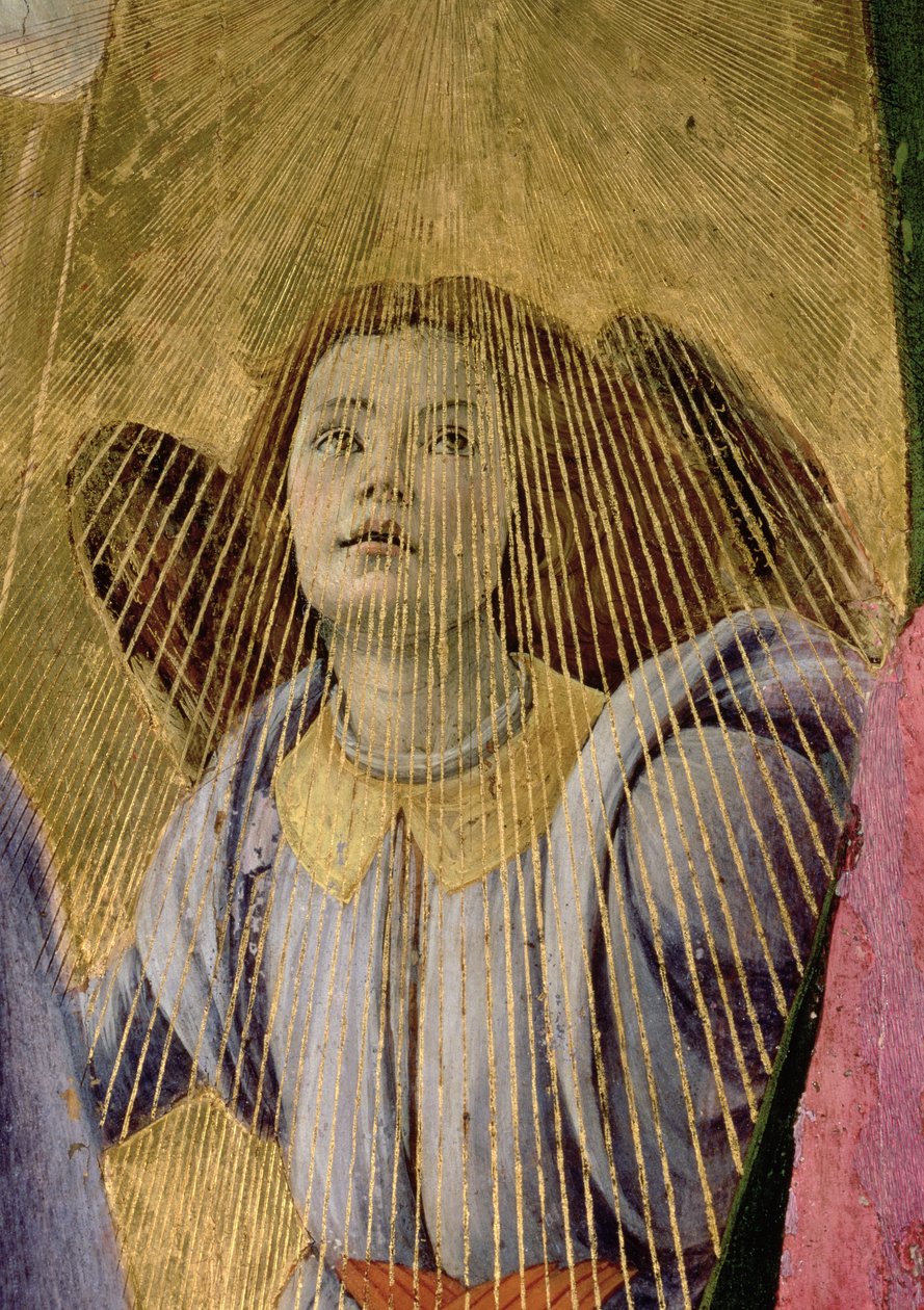 Engel, fra Jomfruens kroning, c.1488-90 tempera på paneldetalj av 44363 av Sandro Botticelli