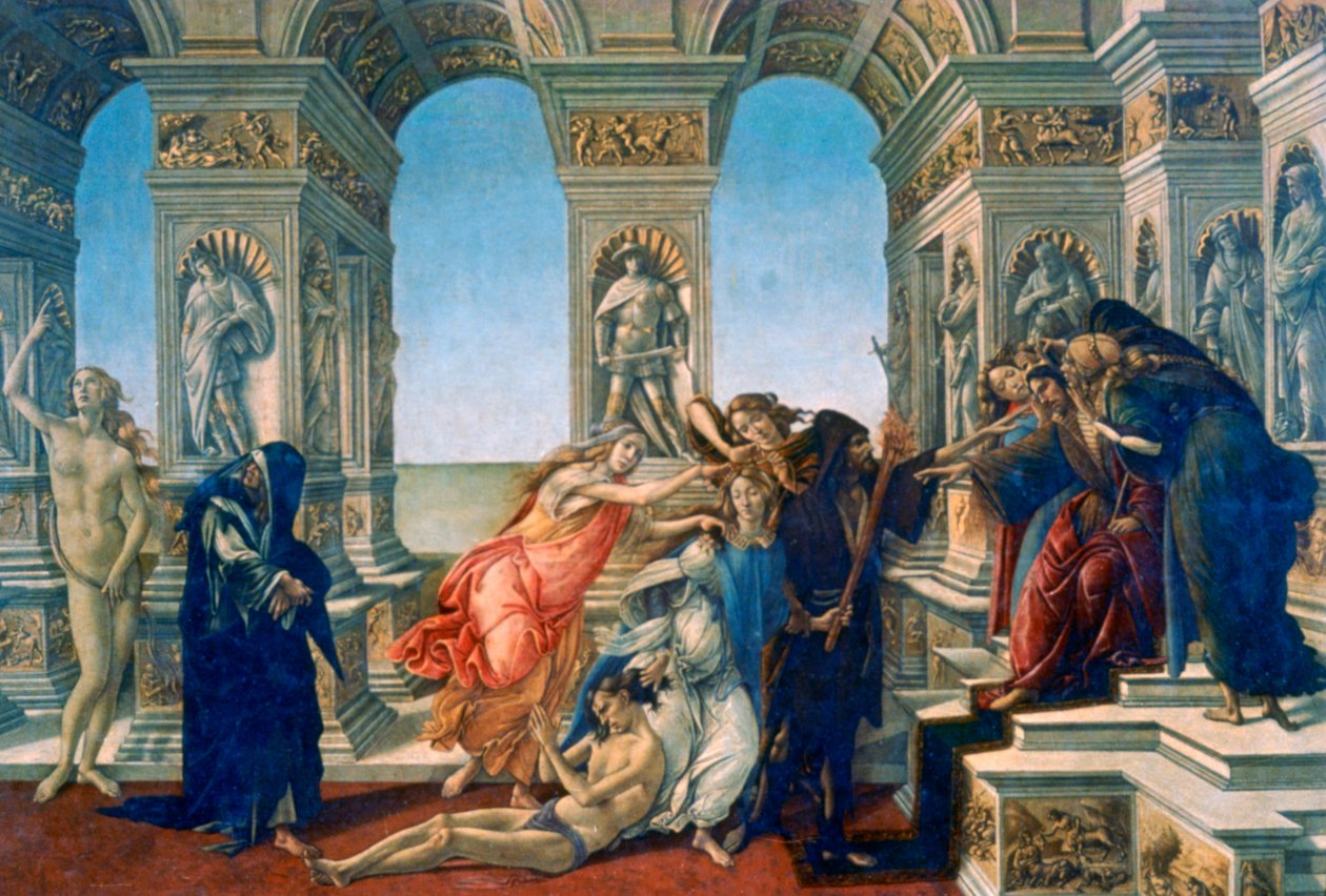 Calumny of Apelles, 1497-1498 av Sandro Botticelli