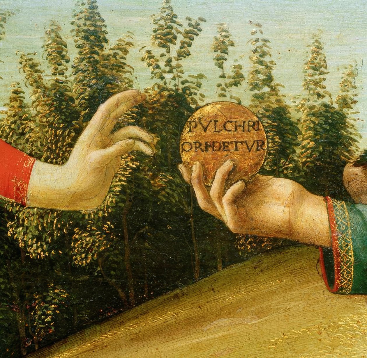 Paris-dommen (hender med eple) av Sandro Botticelli