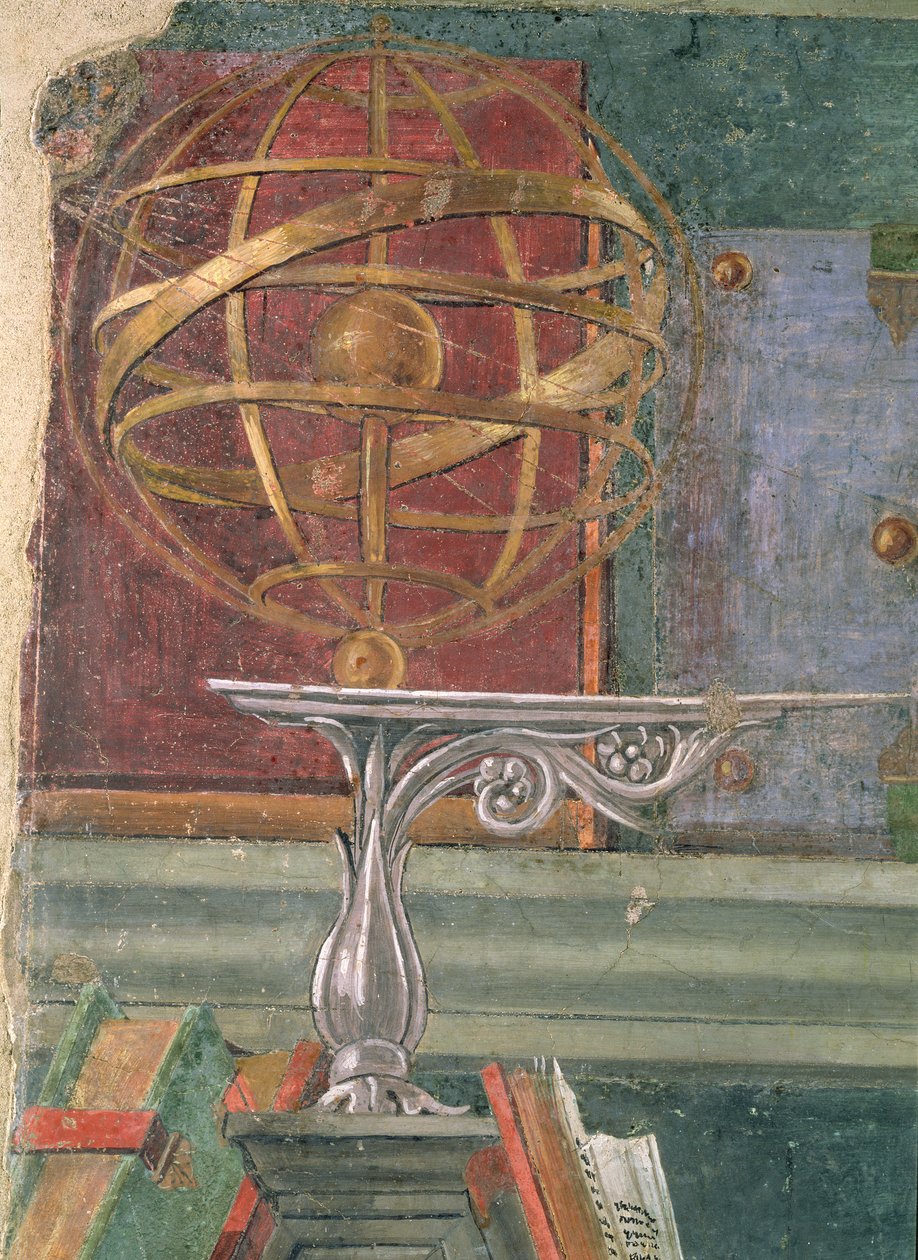 Detalj fra St.Augustine i studien hans som viser en armillarkule (se også 44371) av Sandro Botticelli