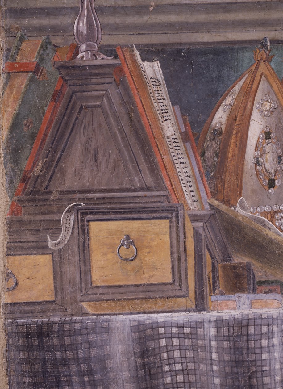 Detalj fra St. Augustine in his Cell, ca. 1480 freskomaleri fra 29143 av Sandro Botticelli