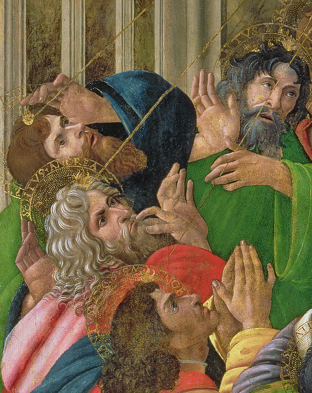 Detalj av Den hellige ånds nedstigning, 1495-1505 av Sandro Botticelli