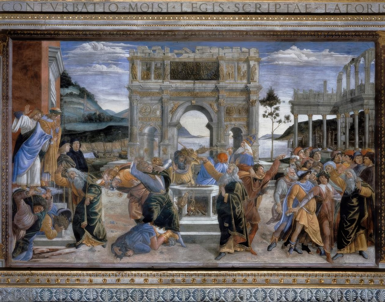 Straffen til Rotte Korah av Sandro Botticelli