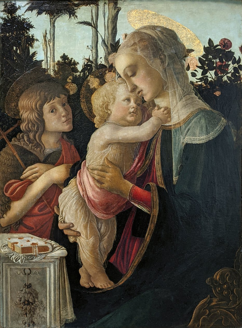Jomfru Maria og barnet med den unge døperen Johannes Madonna og barnet med den unge døperen Johannes av Sandro Botticelli