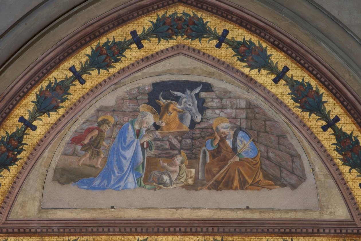Kristi fødsel med gutten John som skynder seg av Sandro Botticelli