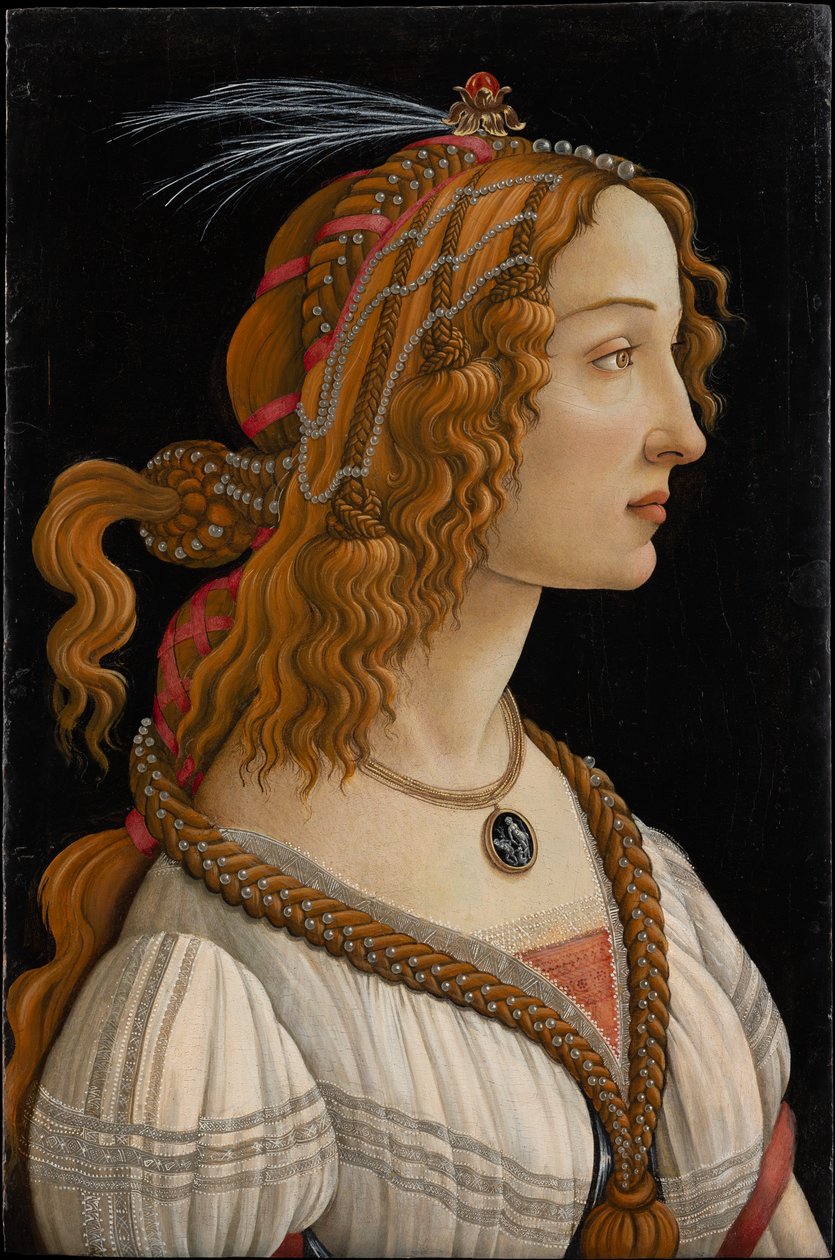 Idealisert portrett av en dame (Portrett av Simonetta Vespucci som nymfe) av Sandro Botticelli