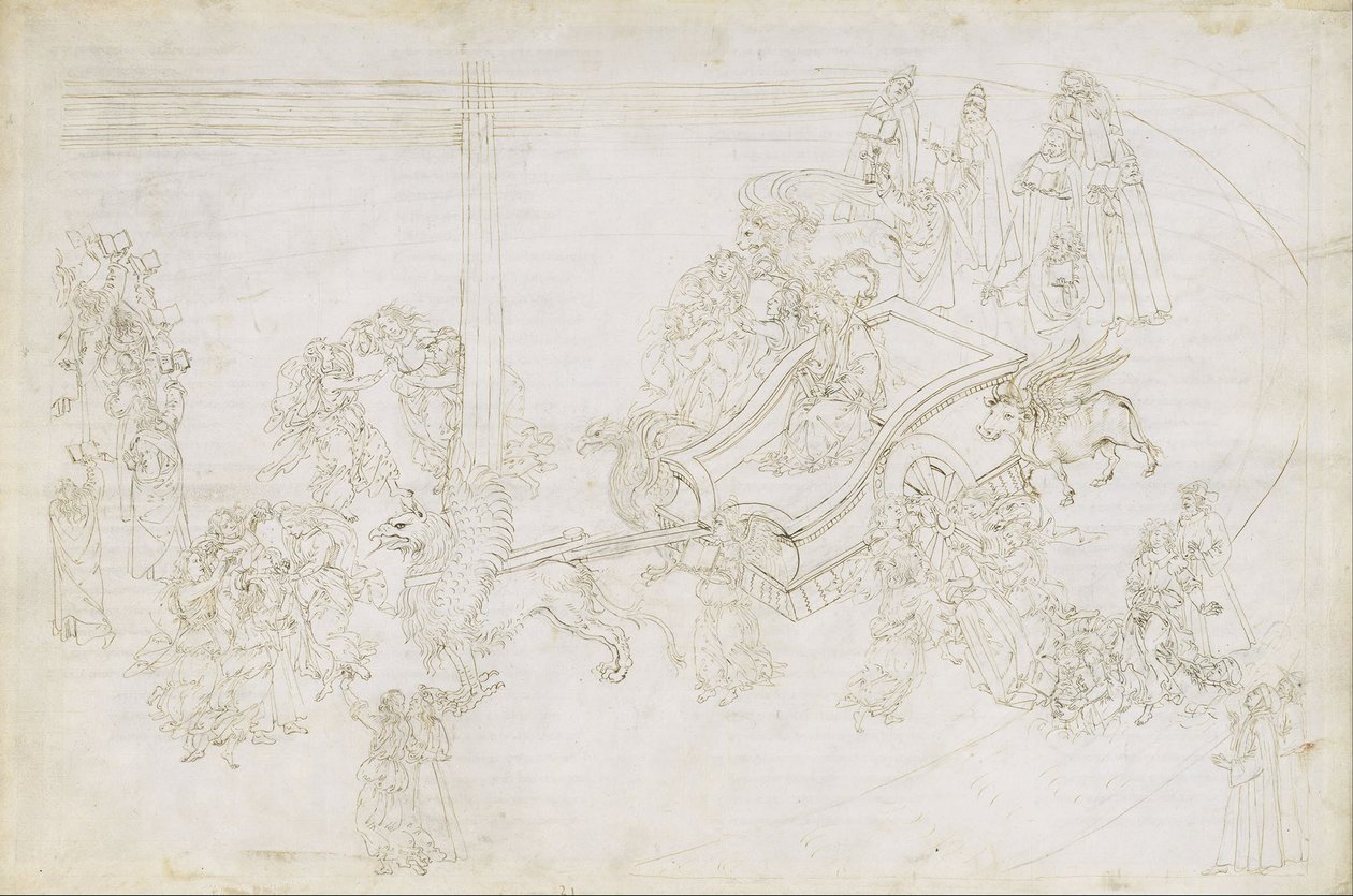 Illustrasjon til den guddommelige komedie av Dante Alighieri Purgatorio 31, 1480-1490 av Sandro Botticelli