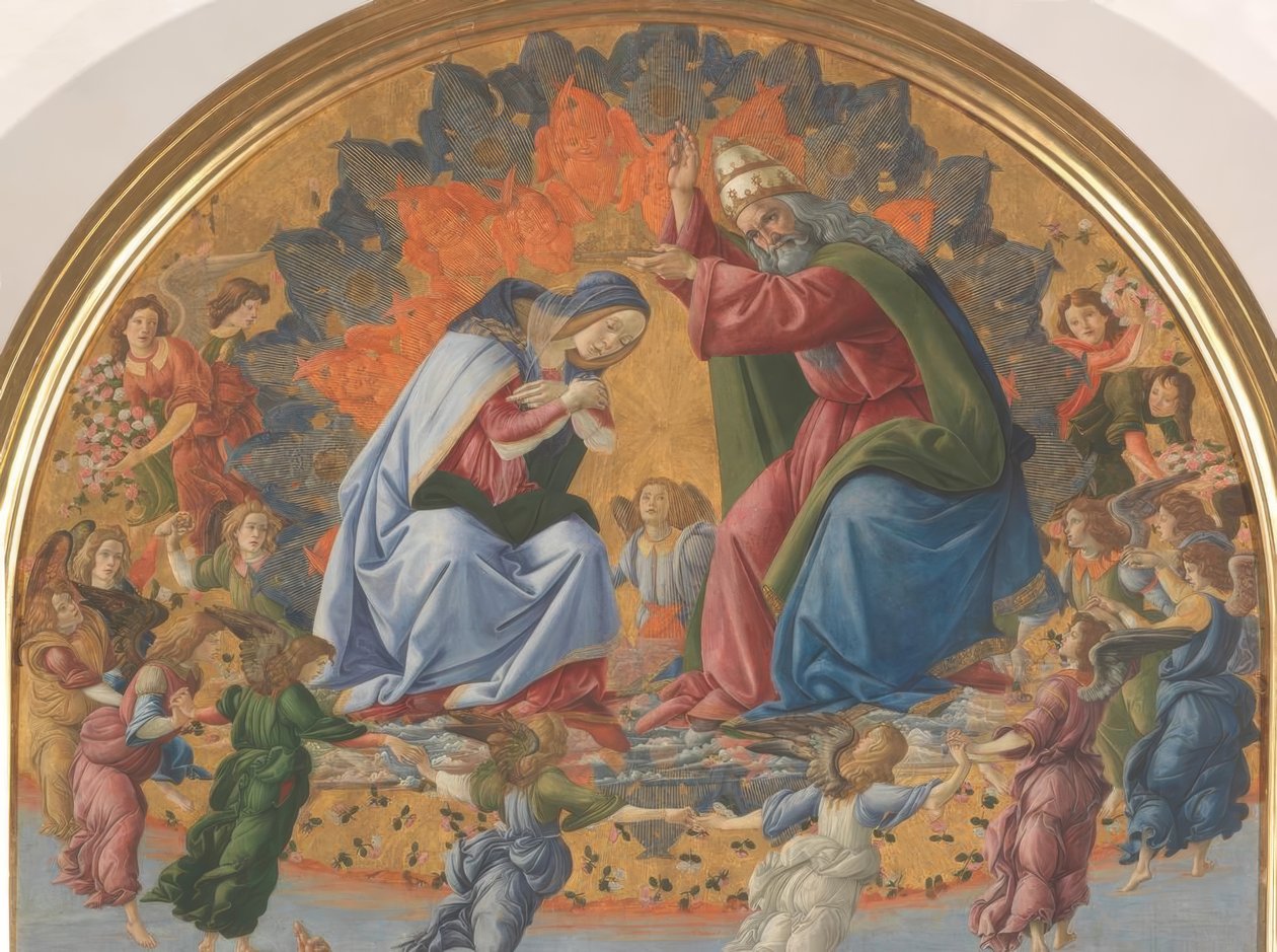 Kroningen av Maria med fire helgener av Sandro Botticelli