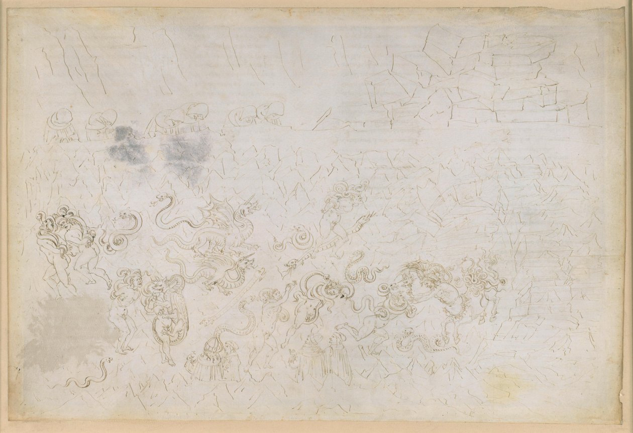 La Divina Commedia, Inferno XXV. Vergil og Dante i helvetes åttende sirkel (Malebolge), 7. bolgia: Strengere straffer for tyver og røvere av Sandro Botticelli