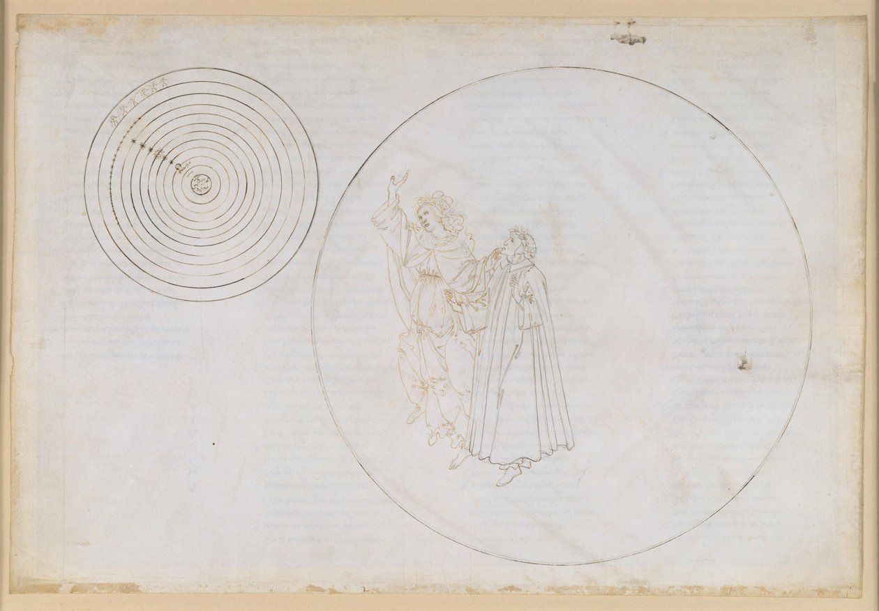La Divina Commedia, Paradiso II. Beatrice forklarer paradiset for Dante av Sandro Botticelli