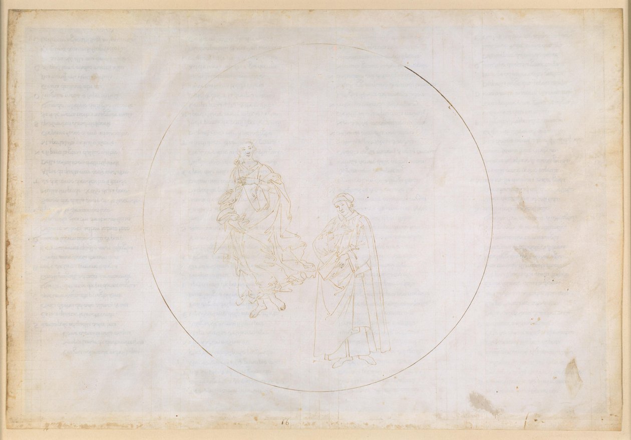 La Divina Commedia, Paradiso XVI. Den femte planetsfæren (Mars’ himmel): Cacciaguida beklager den moralske forfallet i Firenze av Sandro Botticelli