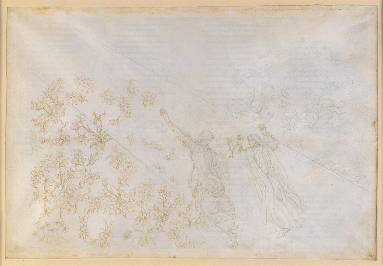 La Divina Commedia, Paradiso XXX. Veien til Empyreum: Dante og Beatrice i lysstrømmen av Sandro Botticelli