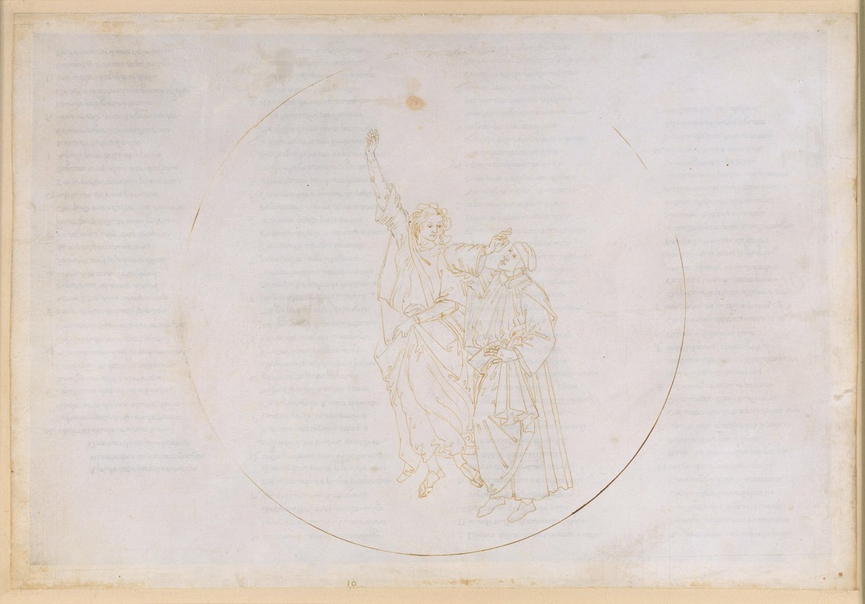 La Divina Commedia, Paradiso X. Oppstigningen til den fjerde planetsfæren (solhimmelen): Lyset fra Thomas av Aquino viser Dante de vises himmel av Sandro Botticelli