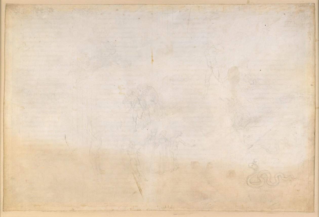 La Divina Commedia, Purgatorio VIII. Forpurgatoriet, den midtre sonen: De forsømmelige fyrstenes dal; Fristelsen fra slangen; Samtale med Nino Visconti og Currado Malaspina av Sandro Botticelli