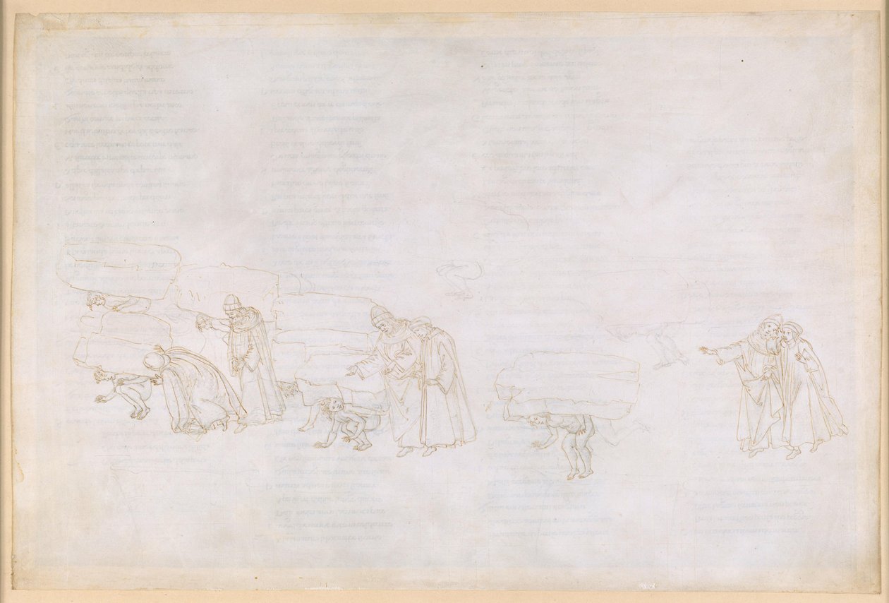 La Divina Commedia, Purgatorio XI. Purgatoriets første ring: Bot for berømmelseshungrige riddere og kunstnere av Sandro Botticelli