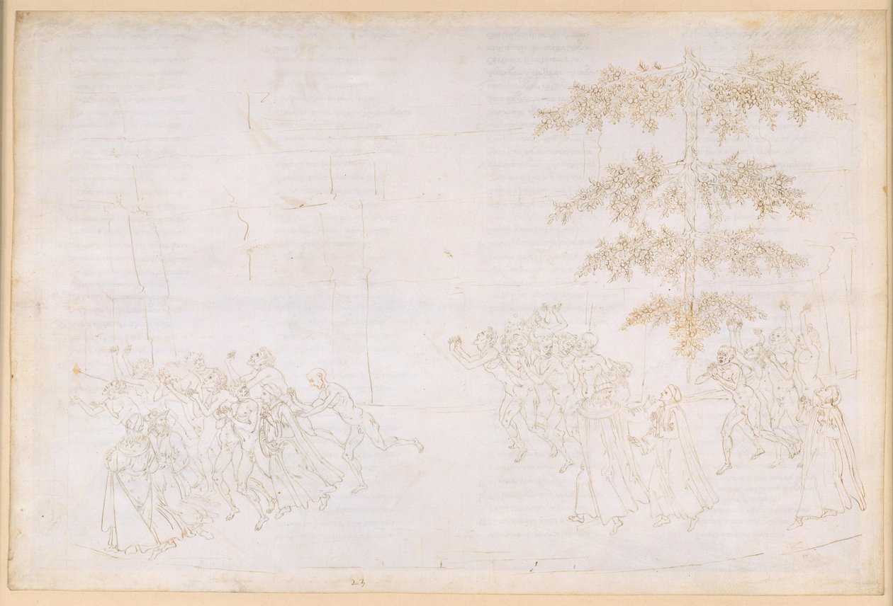 La Divina Commedia, Purgatorio XXIII. Purgatoriets sjette ring: De fråtsendees bot; møtet med Forese Donati av Sandro Botticelli