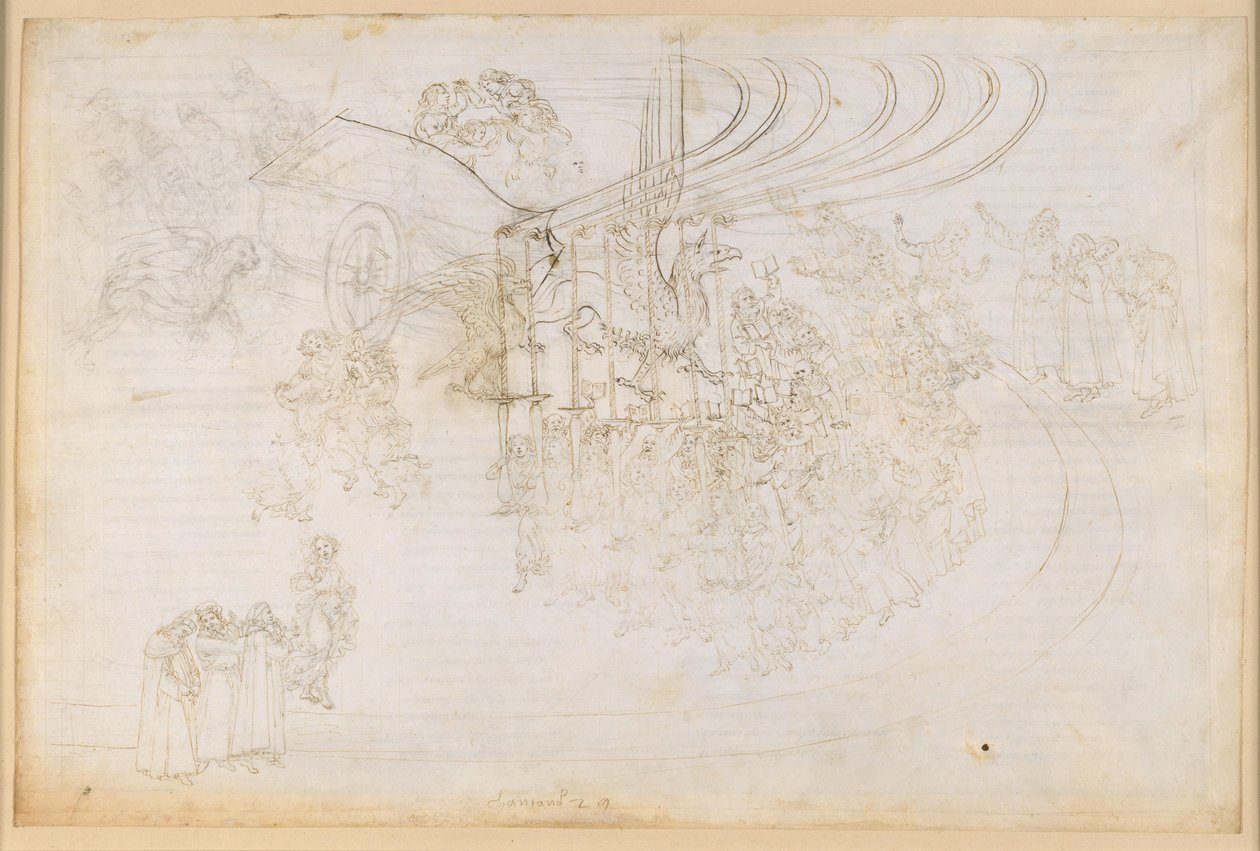 La Divina Commedia, Purgatorio XXIX. Det jordiske paradiset: Kirkens triumf av Sandro Botticelli