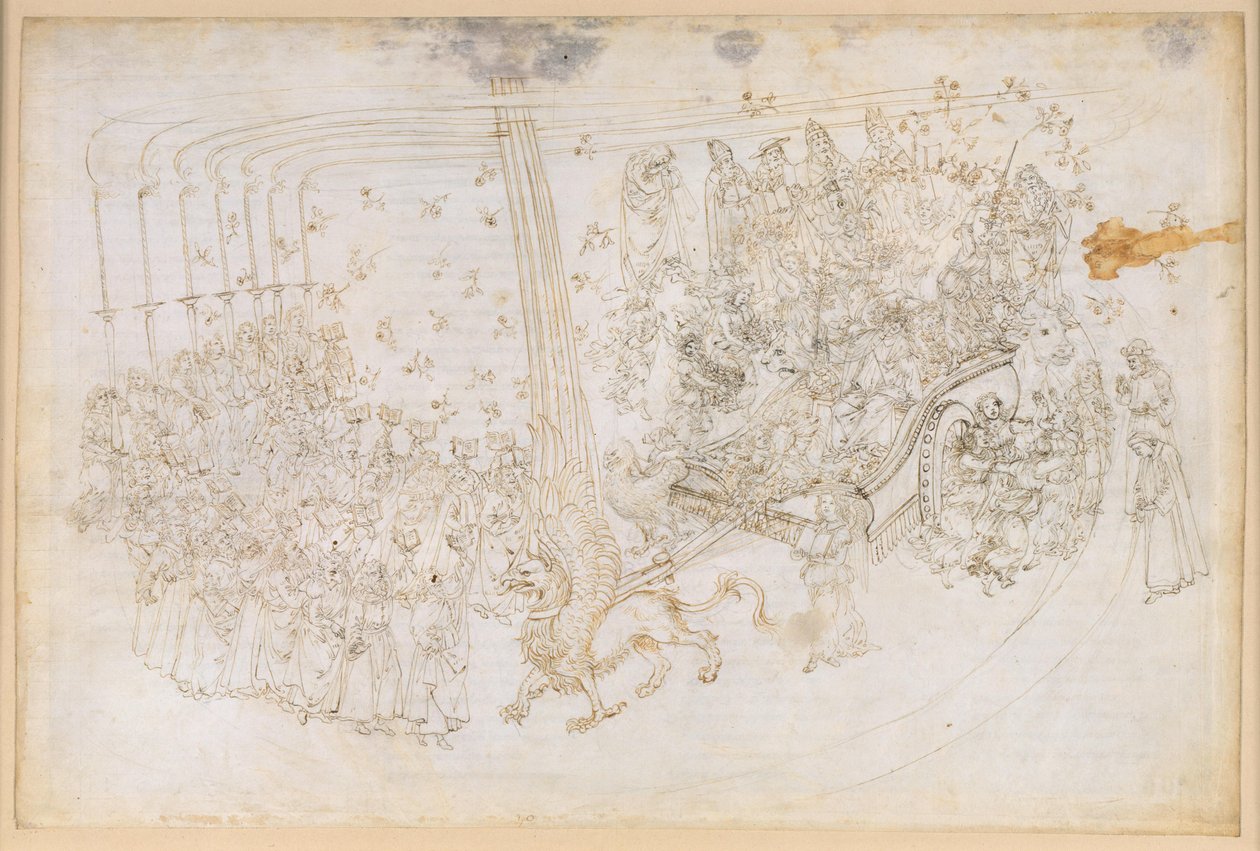 La Divina Commedia, Purgatorio XXX. Det jordiske paradiset: Beatrice i triumfvognen av Sandro Botticelli