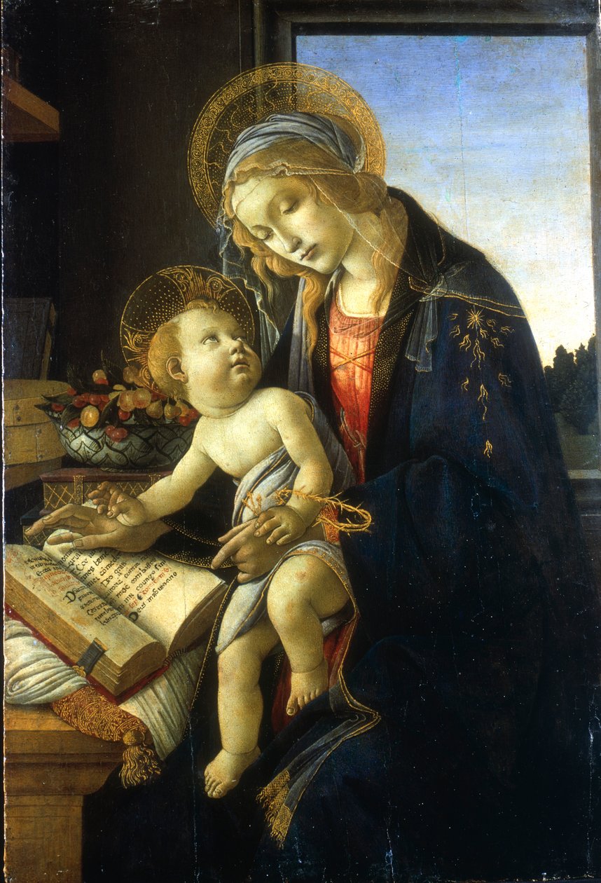 Madonna og barn Madonna av boken, 1483. av Sandro Botticelli
