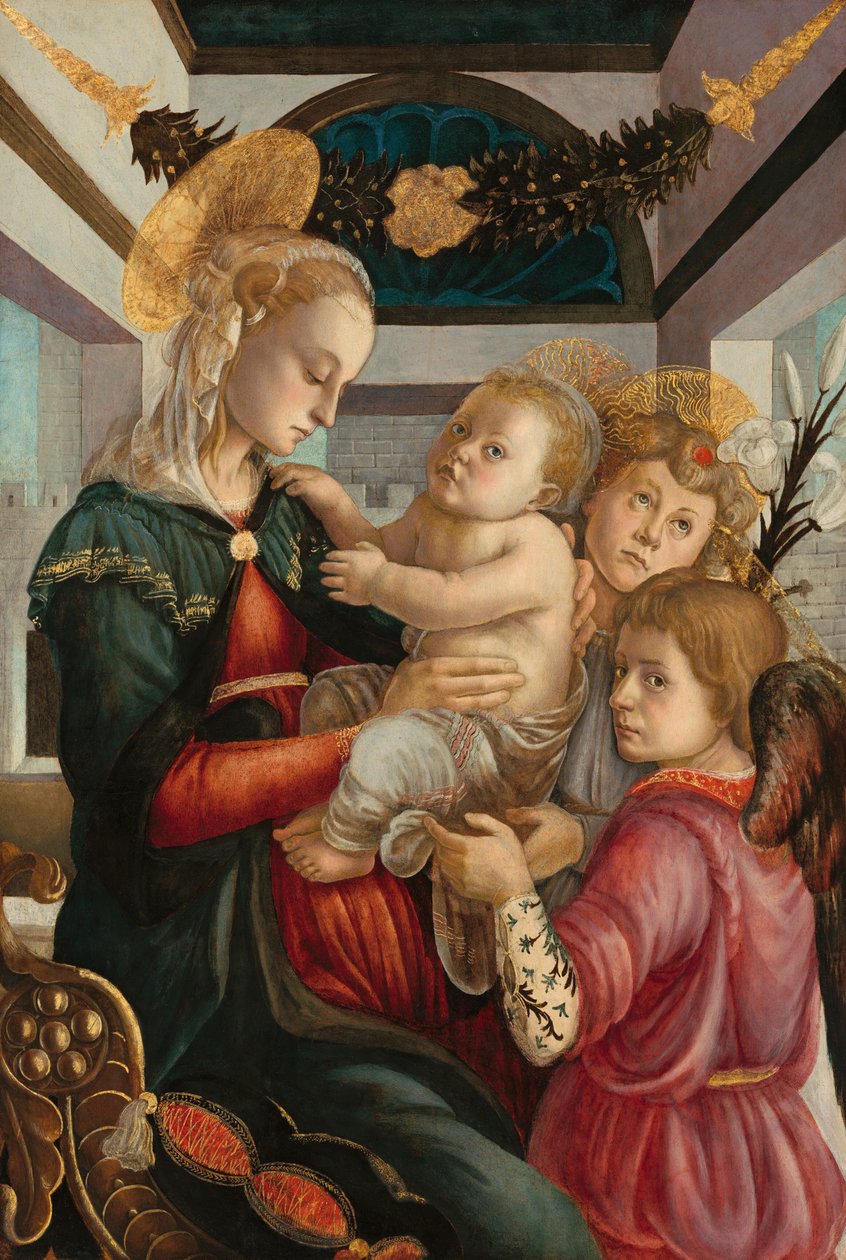 Madonna og barn med engler, 14651470. av Sandro Botticelli