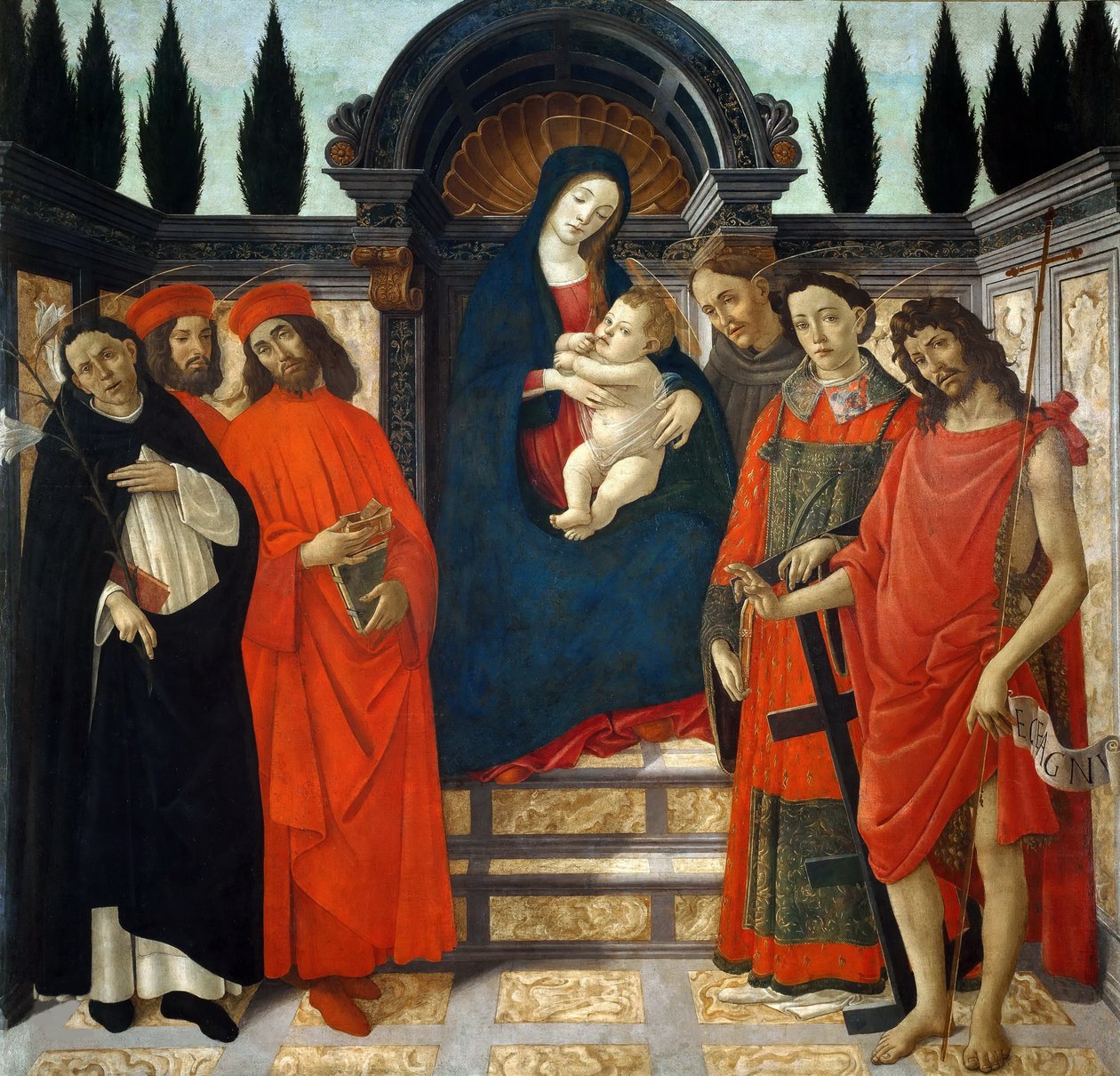 Madonna og barn med de hellige Pala del Trebbio, ca. 1490-1499. av Sandro Botticelli