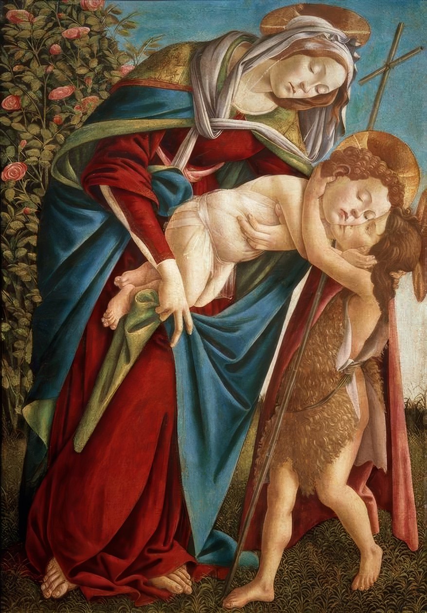 Madonna med barn og Johannesknaben av Sandro Botticelli