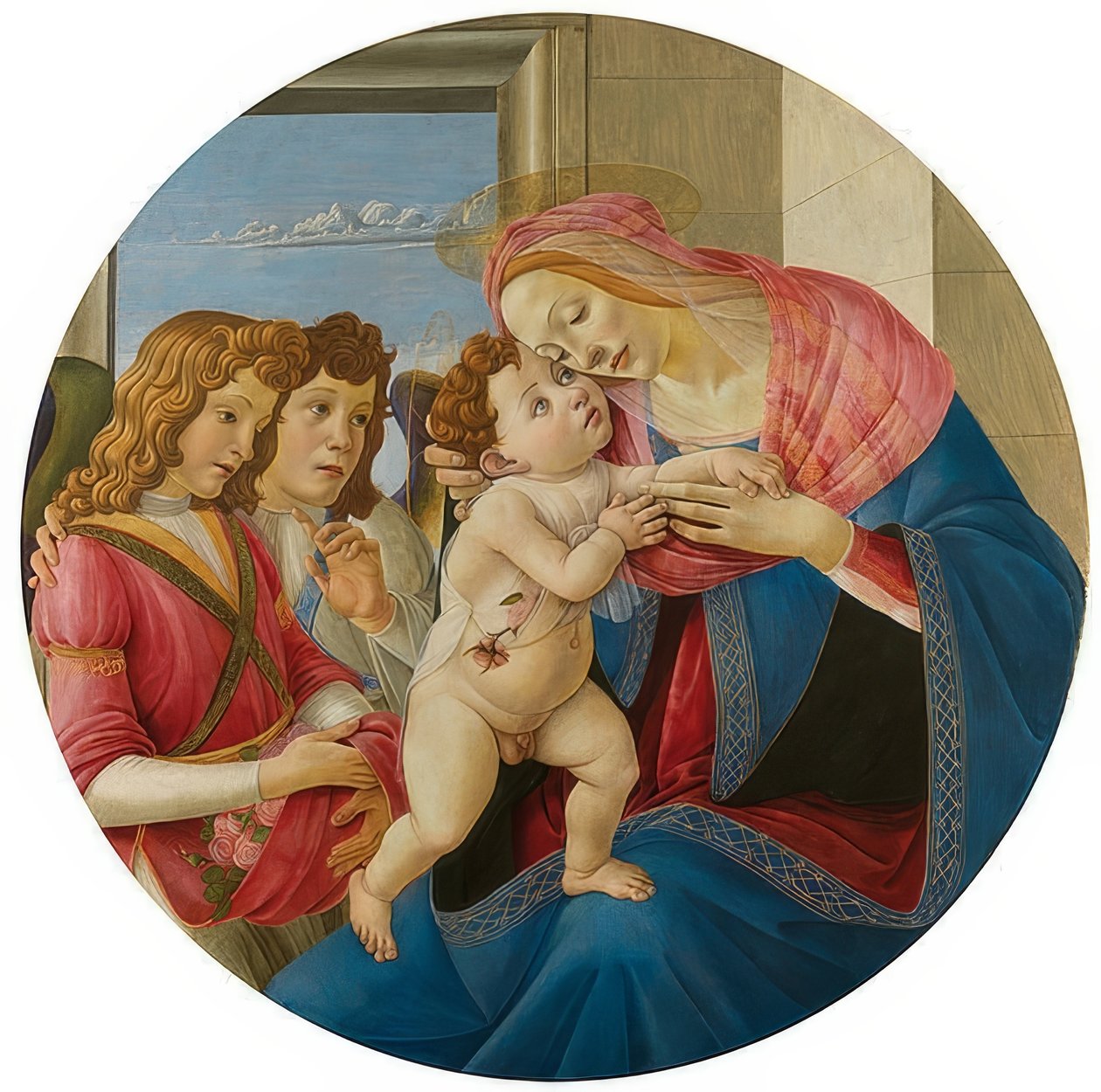 Madonna med barn og to engler. Rundt 1490 av Sandro Botticelli