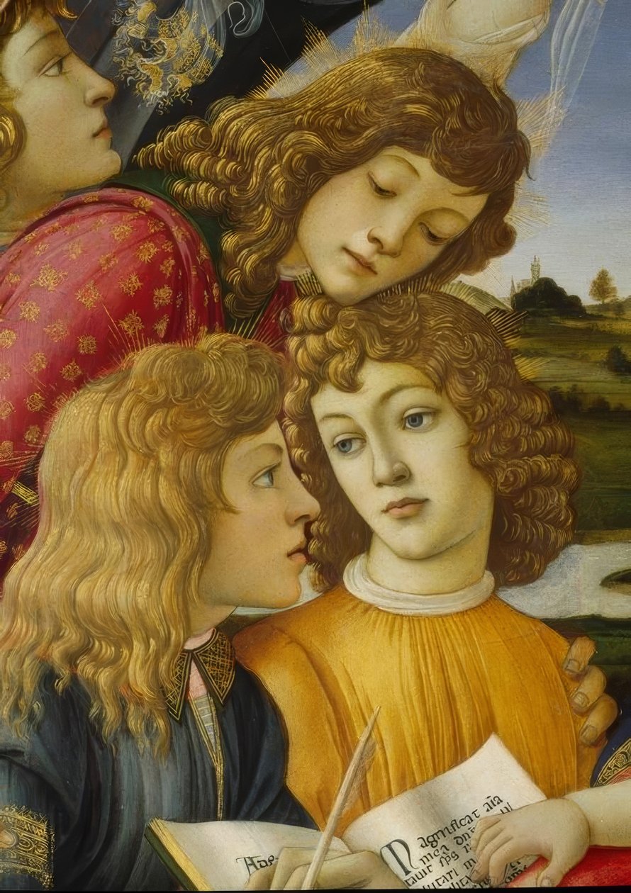 Maria med barn og fem engler av Sandro Botticelli