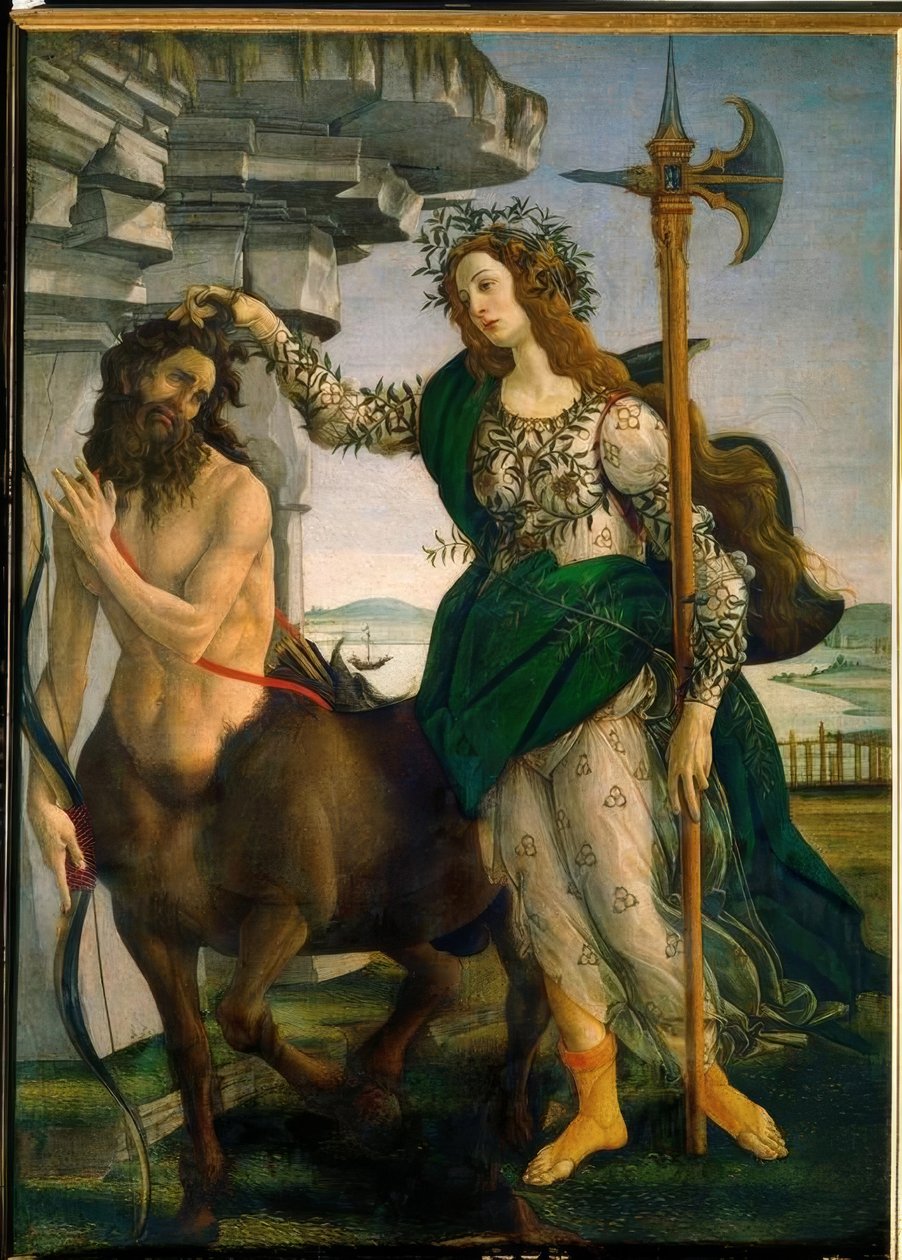 Minerva underkuer kentauren av Sandro Botticelli