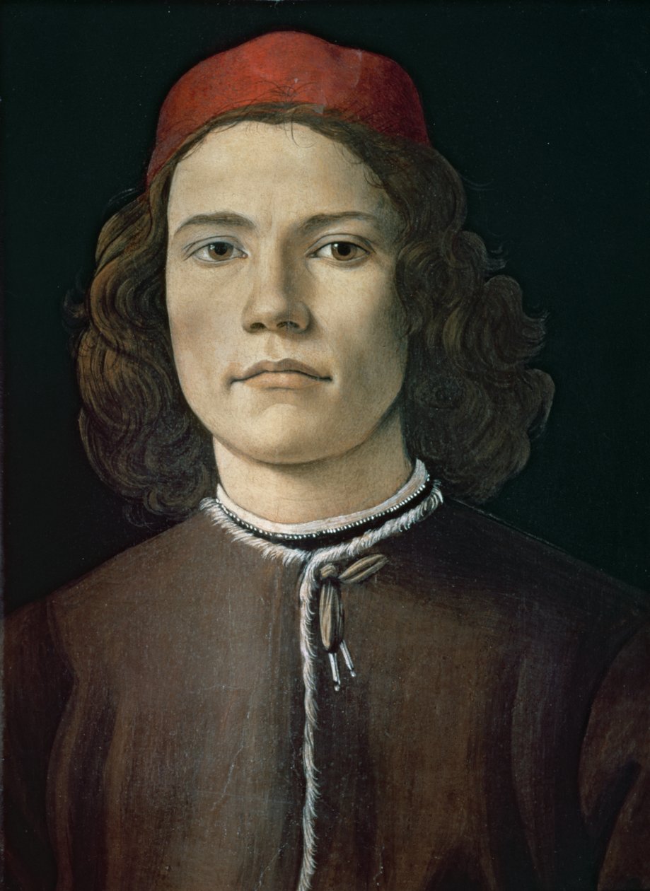 Portrait of a Young Man, ca. 1480-85 (tempera og olje på panel) av Sandro Botticelli
