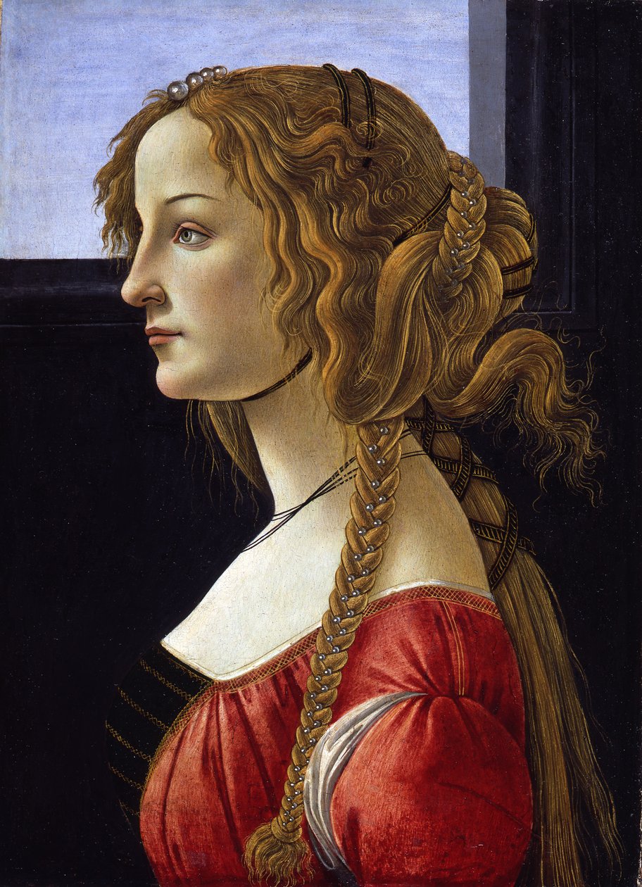 Profilportrett av en ung kvinne Simonetta Vespucci, ca 1476 av Sandro Botticelli