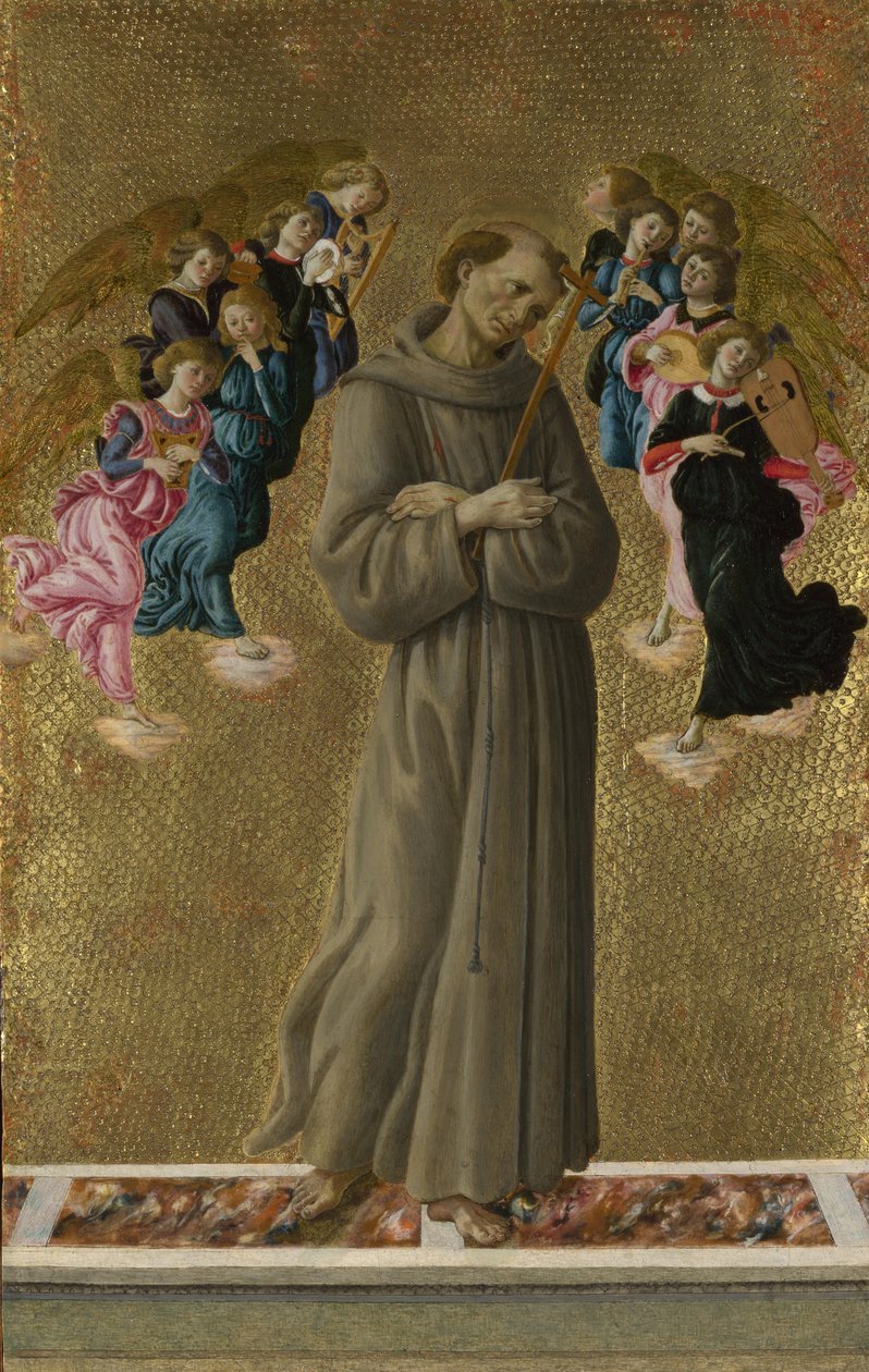 Den hellige Frans av Assisi med engler, ca 1475 av Sandro Botticelli