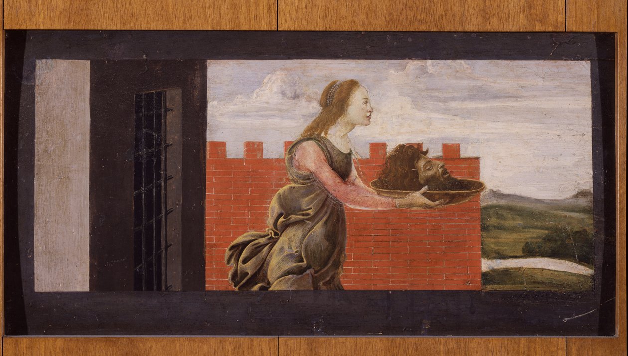 Salome med hodet til døperen Johannes (tempera på panel) av Sandro Botticelli