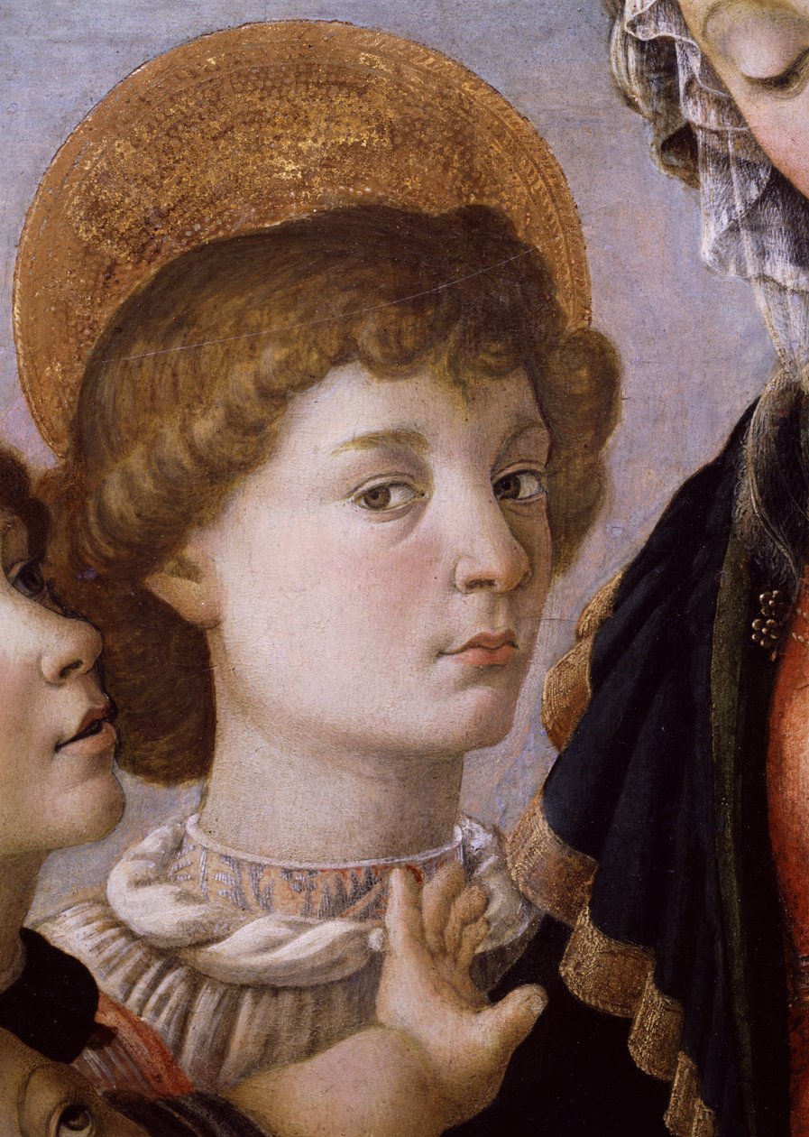 St. John fra Jomfru og Barn (tempera på tre) av Sandro Botticelli