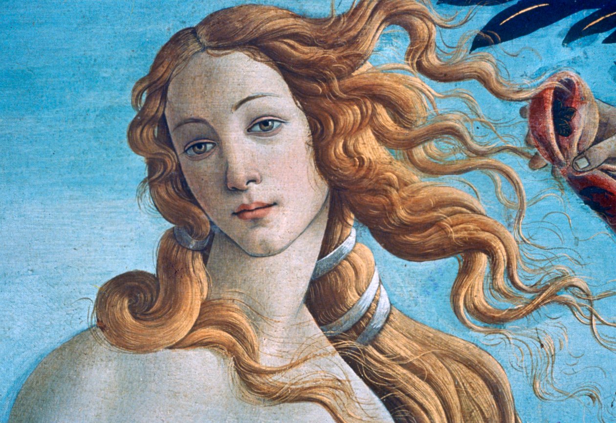 The Birth of Venus detalj, c1485 av Sandro Botticelli