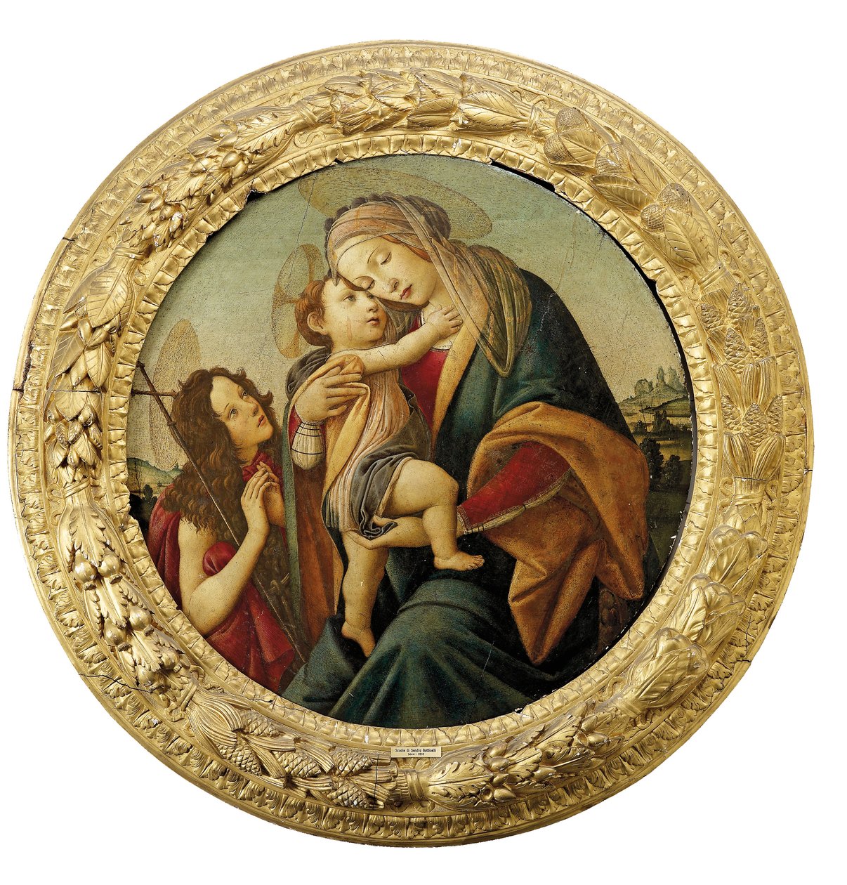 Madonnaen og barnet med den unge døperen Johannes av Sandro Botticelli