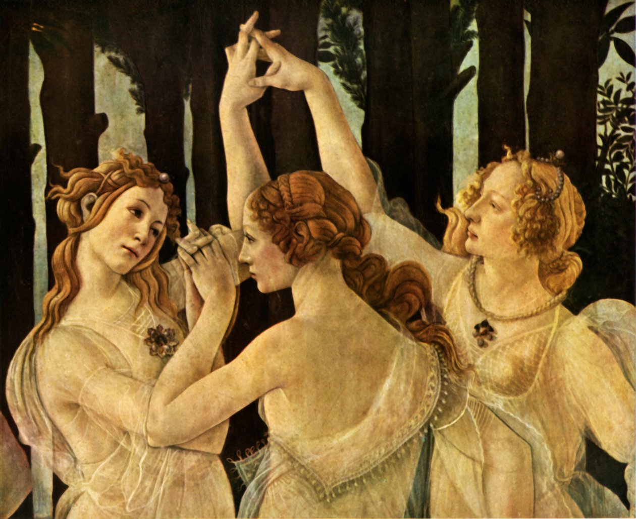 The Three Graces, detalj fra Primavera, c1478, 1937. av Sandro Botticelli
