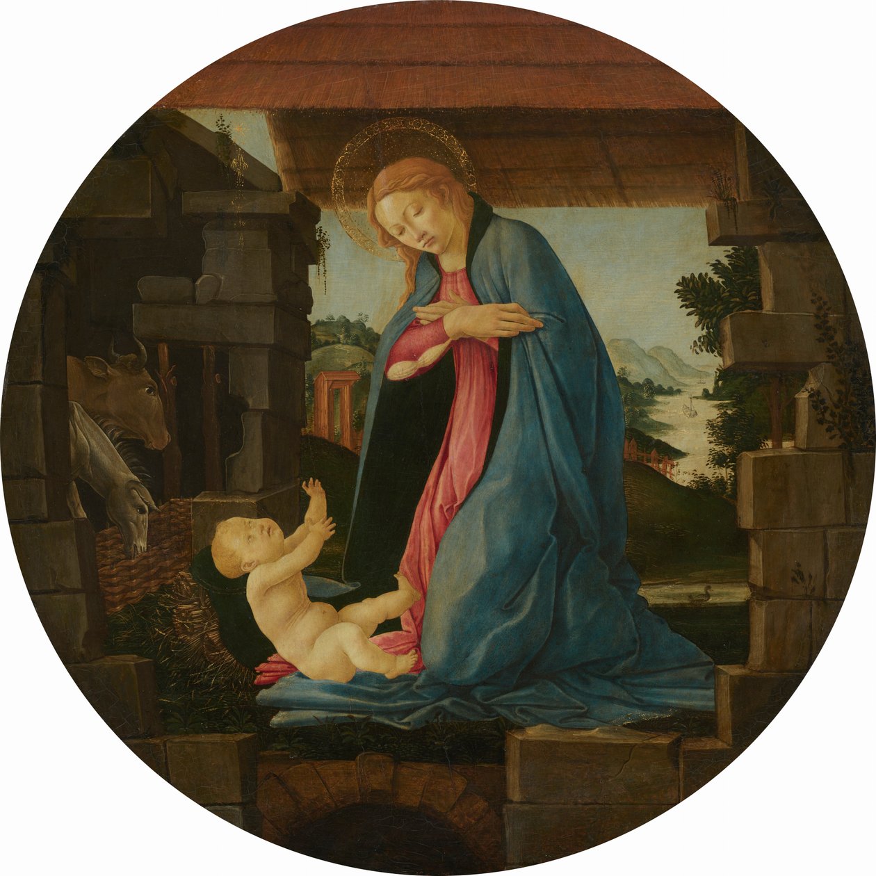 Jomfruen som tilber barnet av Sandro Botticelli
