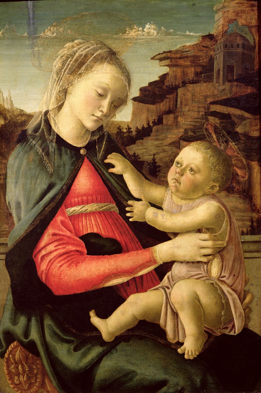 Jomfruen og barnet (Madonna av Guidi da Faenza) ca. 1465-70 av Sandro Botticelli