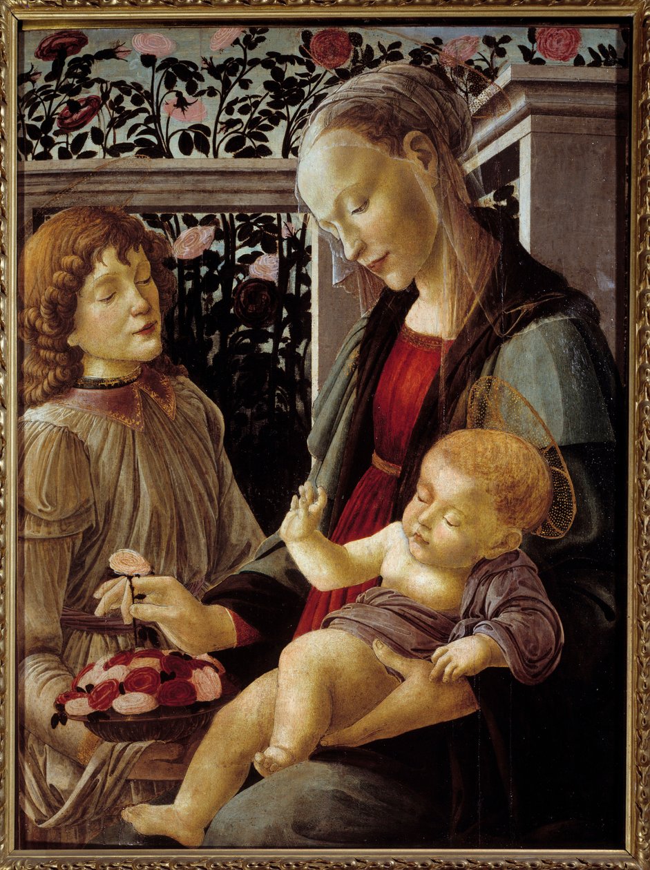 Jomfruen og Jesusbarnet maleri av Alessandro di Mariano dei Filipepi dit Sandro Botticelli av Sandro Botticelli