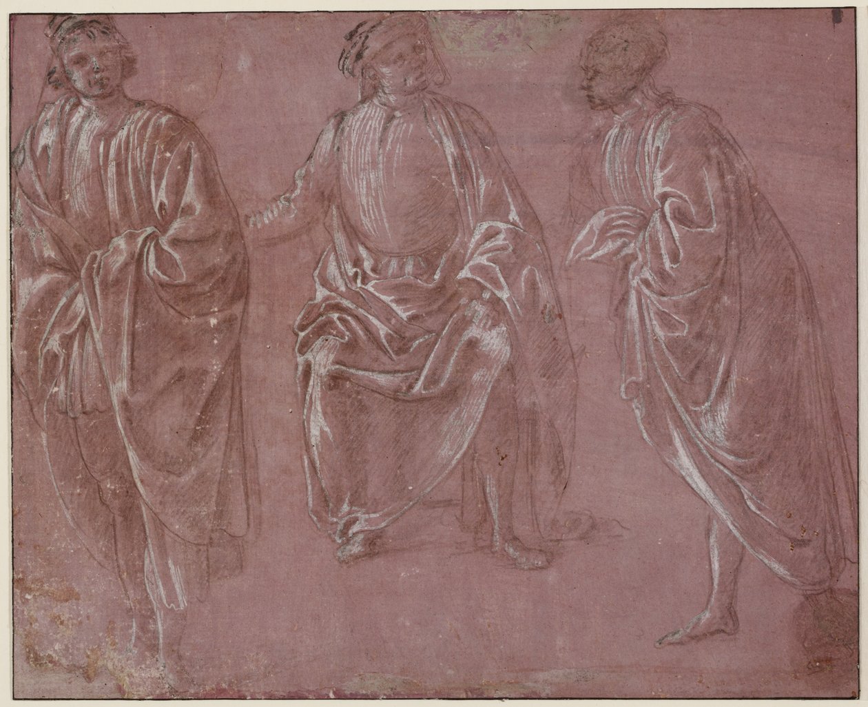 Tre kledde figurer av Sandro Botticelli